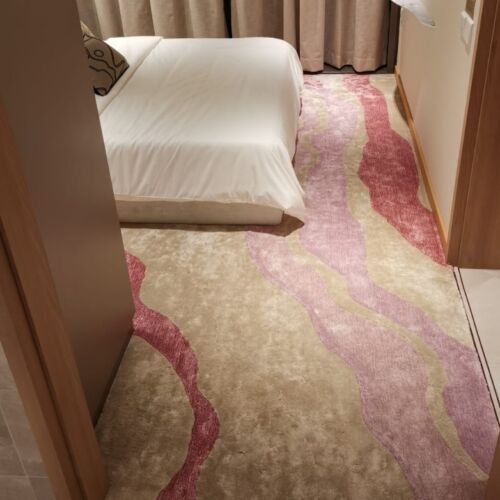 D Marquis Pink and Purple Waves Silk with wool Carpet