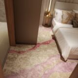 D Marquis Pink and Purple Waves Silk with wool Carpet