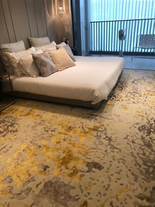 D Marquis Yellow and Grey Silk with wool Carpet